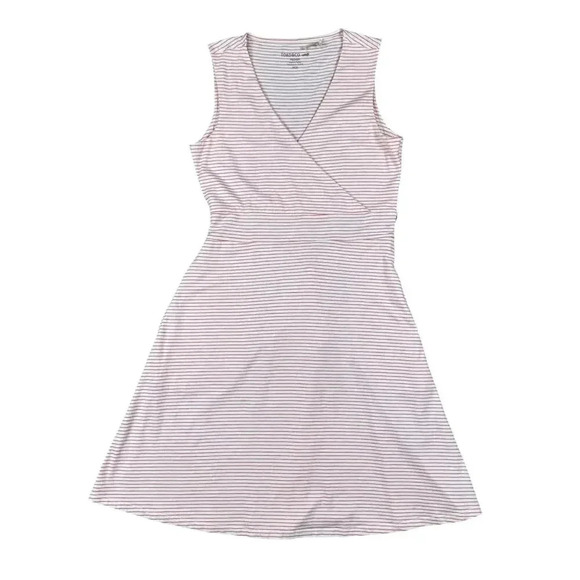 Toad‎ & Co Sleeveless Wrap Dress Medium Striped A-line Knee Length Tie V-neck - Picture 1 of 8